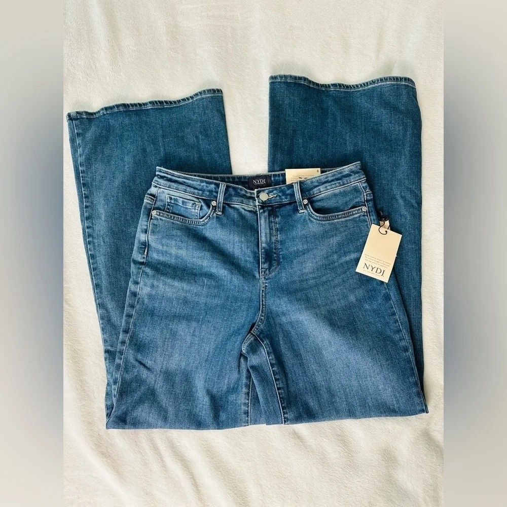 NYDJ MIA Palazzo High Waisted Flare Jeans Size 8 - Picture 5 of 15